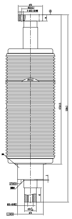 TD546A戶內(nèi)斷路器用真空開(kāi)關(guān)管結(jié)構(gòu)圖